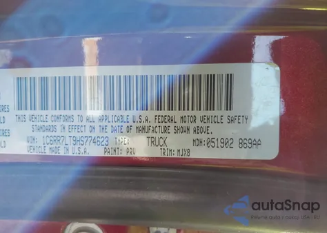 2017 Ram 1500 Big Horn 4X4 5'7 Box из США, поврежденный, VIN 1C6RR7LT9HS774623